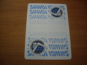 Sahara : the back design appears to use more than one color...but its actually just white, black, and gradients of blue.